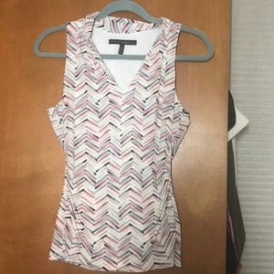 White House black market top with rouched sides